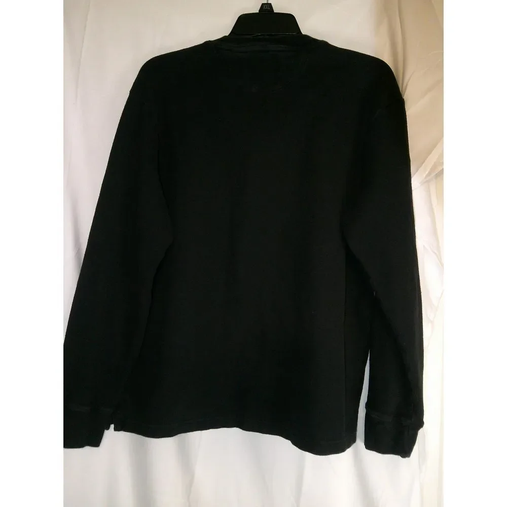 Chaps Black Quarter-Zip Pullover Sweater Classic Logo Casual Long Sleeve‎ XL/1XG